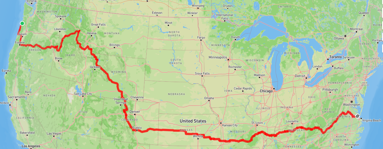 TransAmerican Route Map